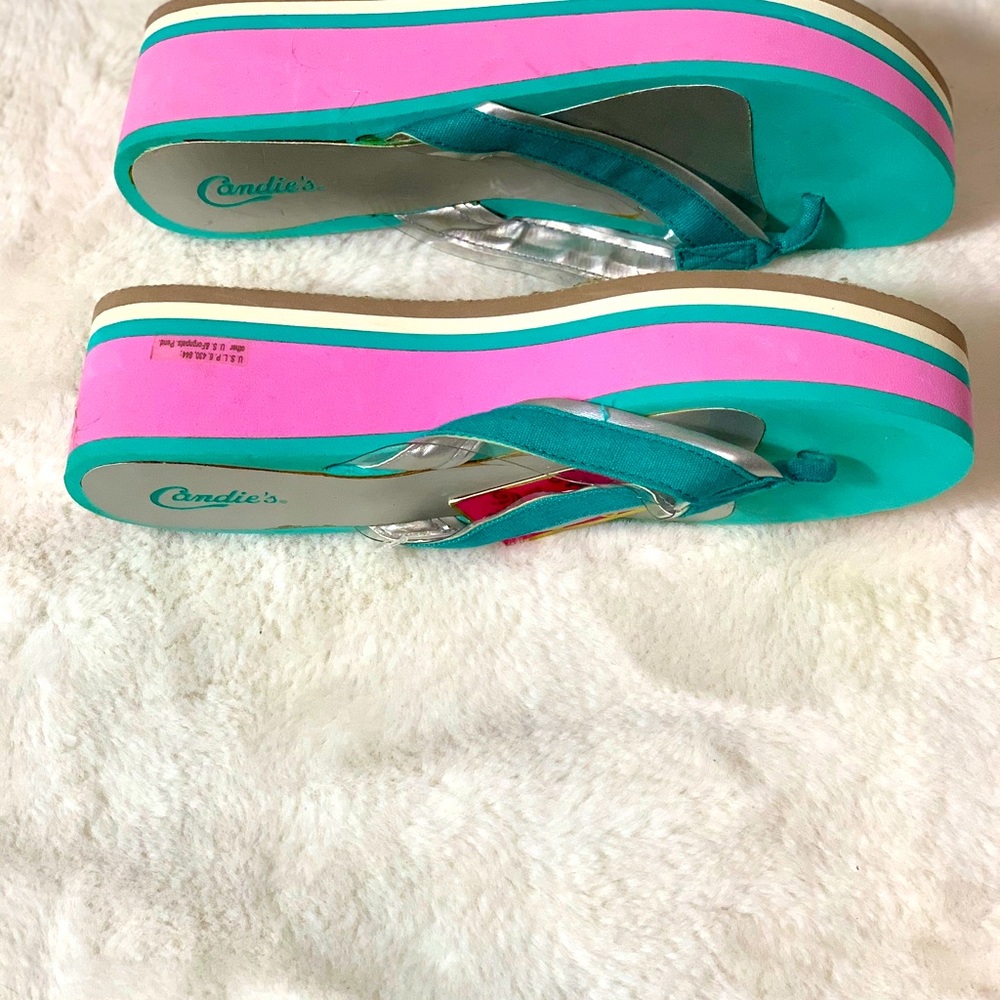 Candies wedge sandals pink and blue - Picture 10 of 10